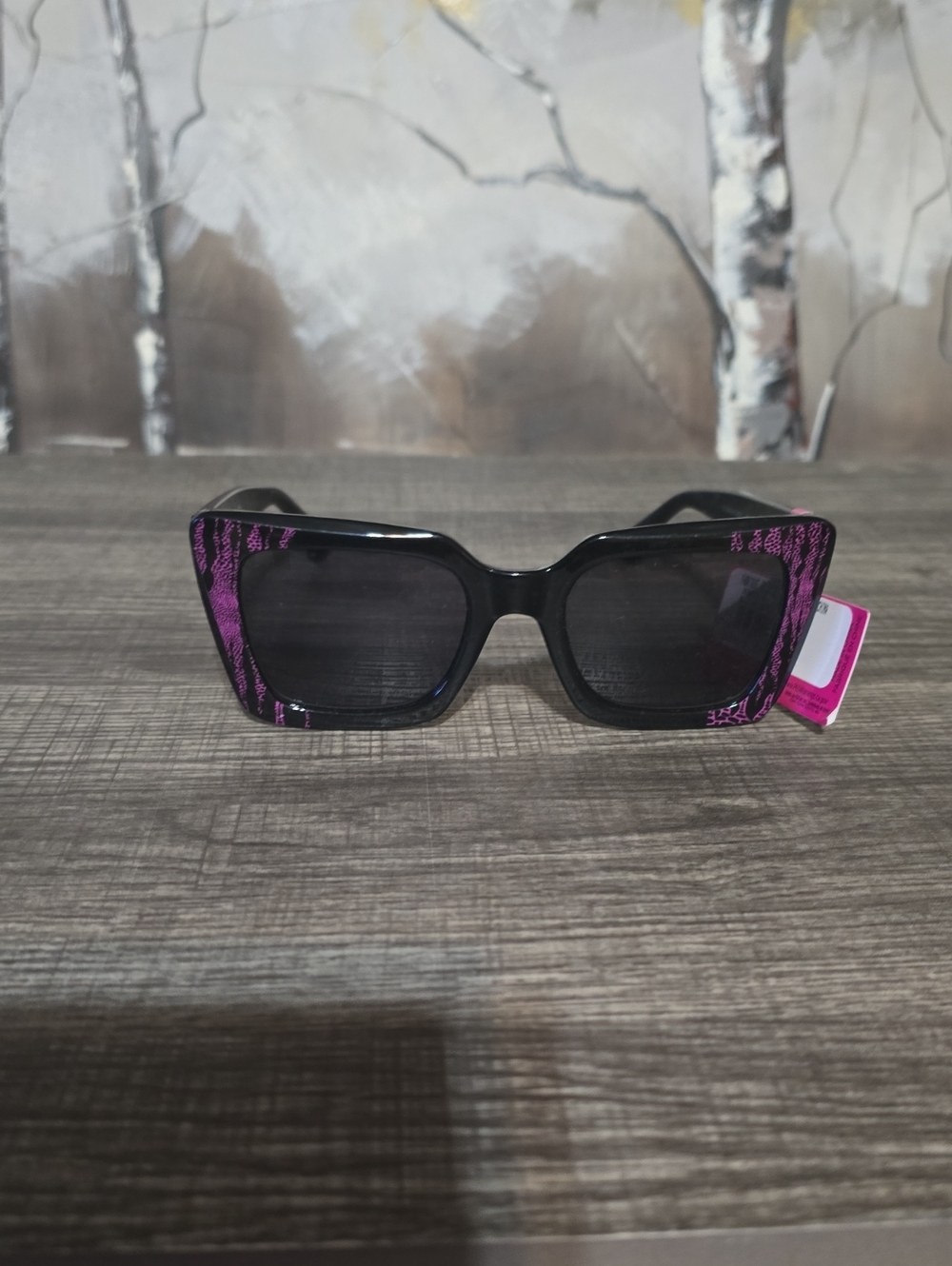 Betsey Johnson Black Sunglasses with Pink Accent